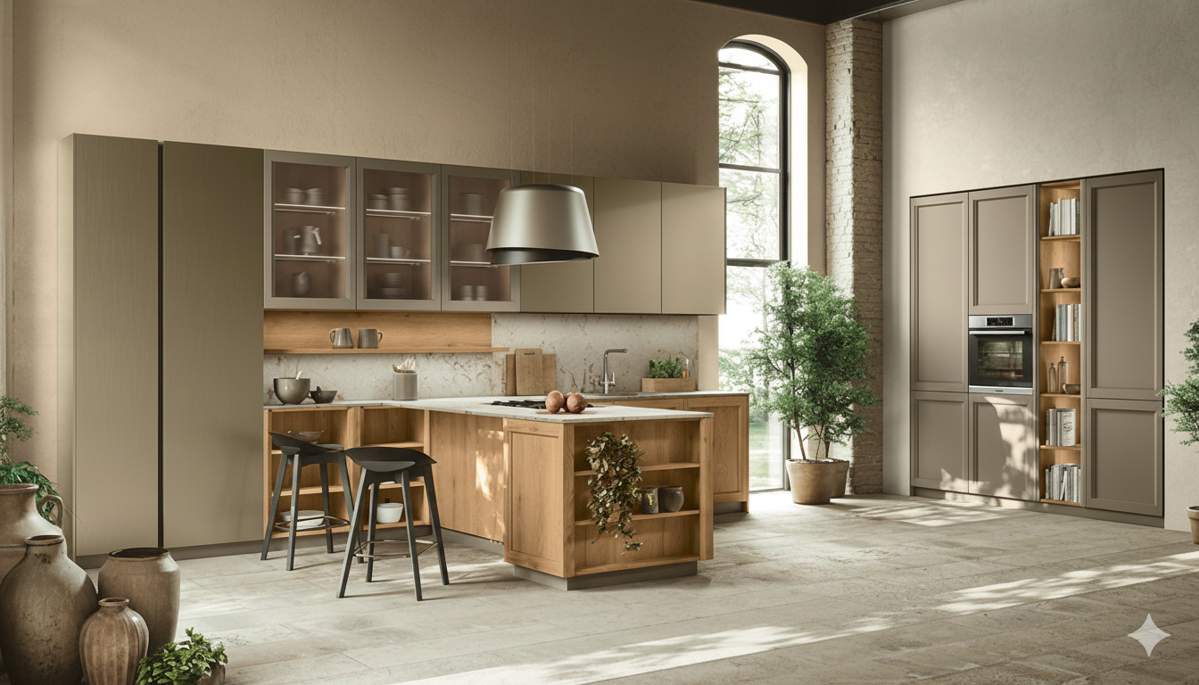  Полуостров с интегрированной варочной поверхностью 